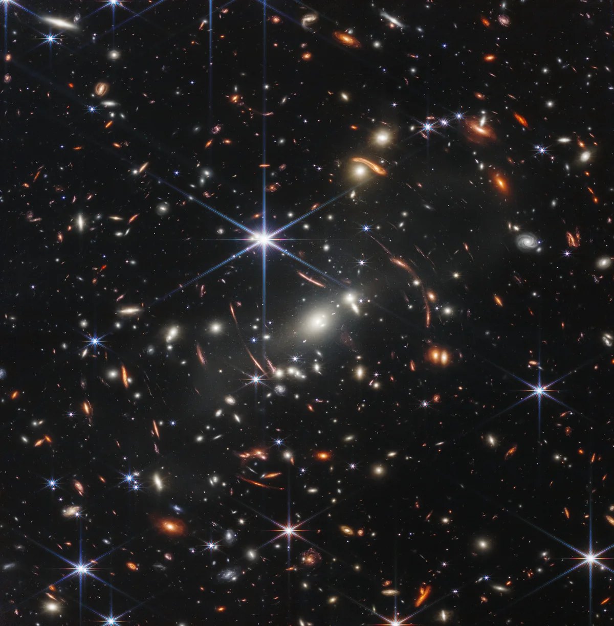 Webb’s First Deep Field, crowded with thousands of distant galaxies