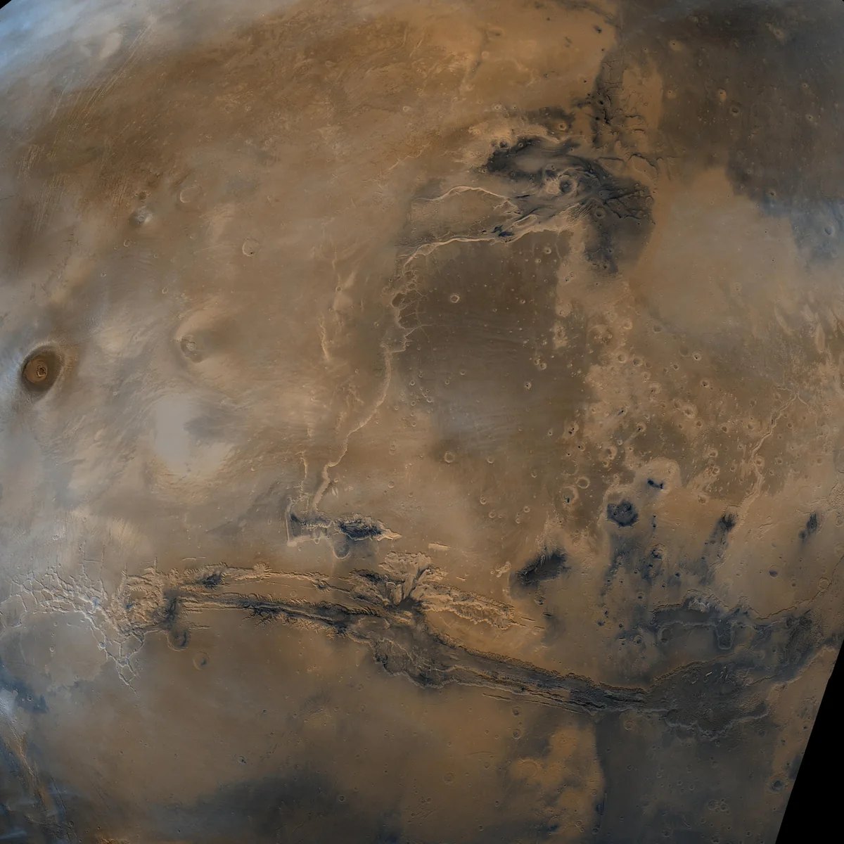 Viking orbiter mosaic of Mars and the Valles Marineris canyon system