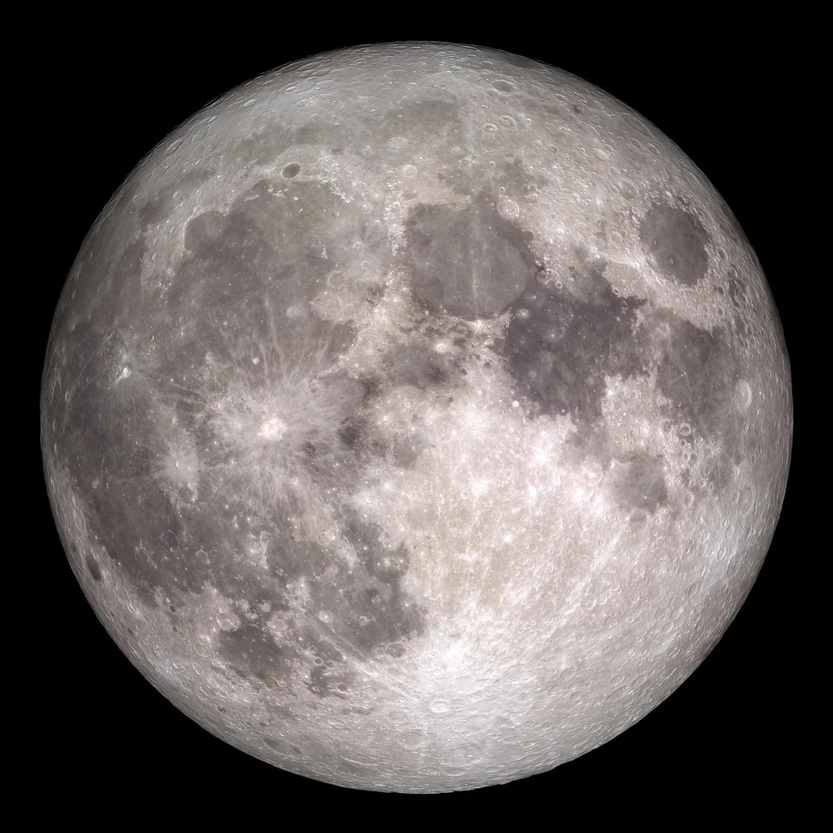The full Moon, visualized from Lunar Reconnaissance Orbiter data