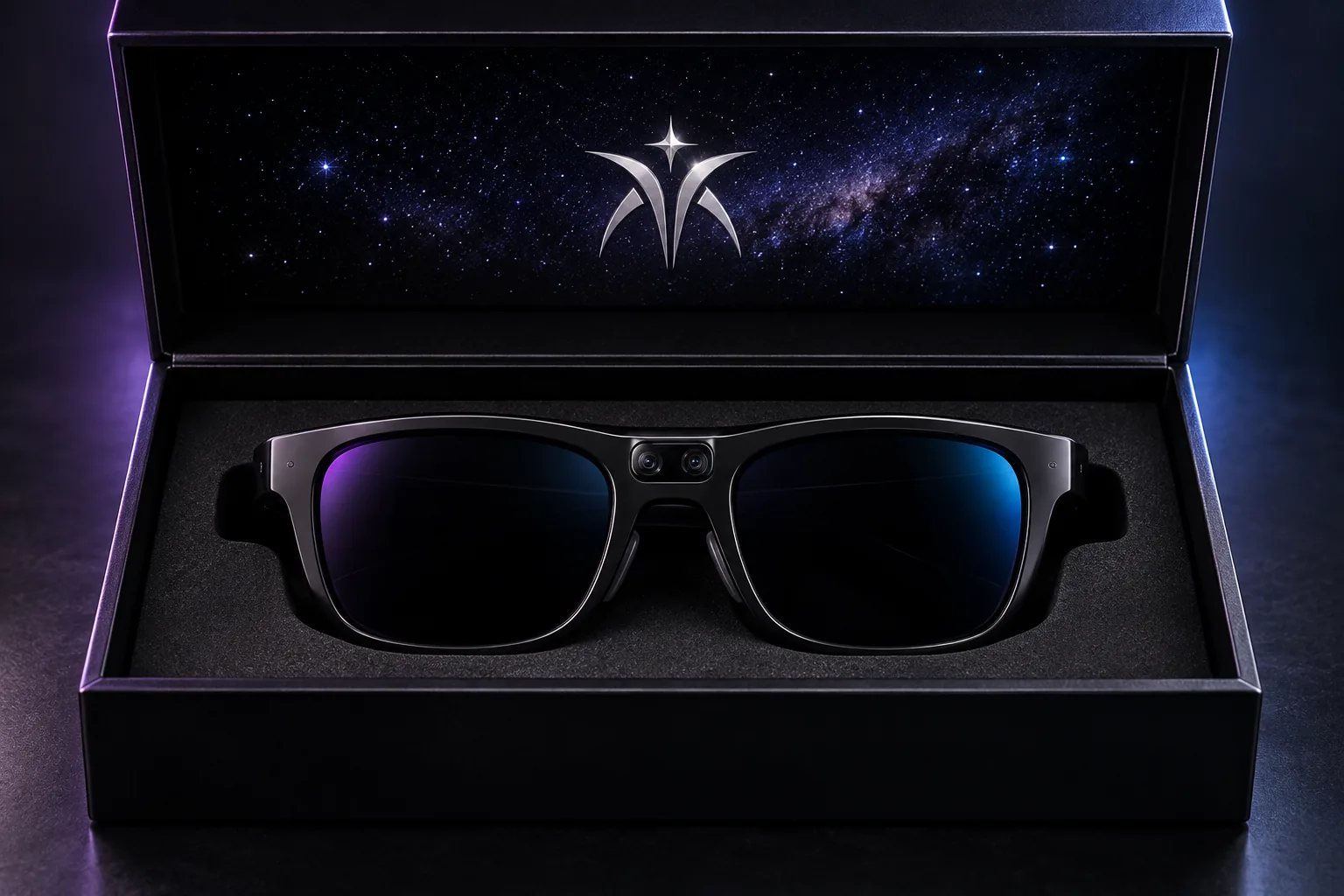 Concept render of Umbra eyewear in an open presentation box